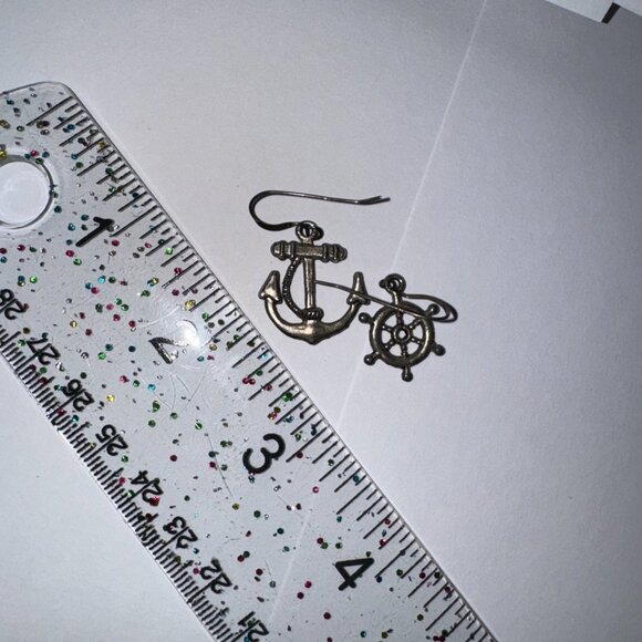 Anchor and Wheel Dangle Earrings - Picture 5 of 8